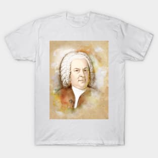Johann Sebastian Bach im Aquarell Stil T-Shirt